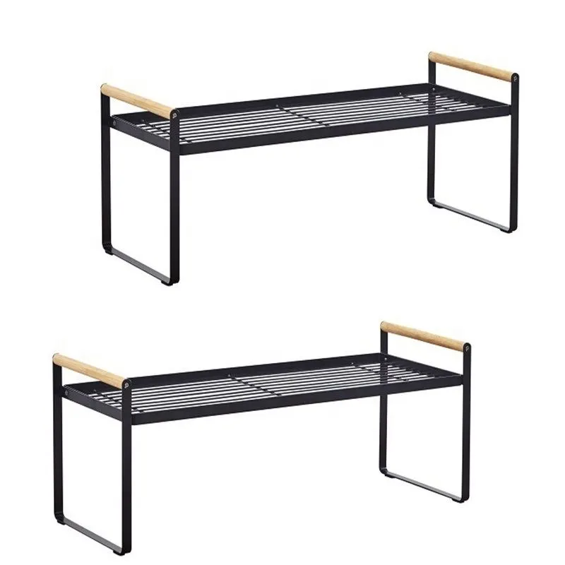 2 Pack Storage Organizer Rack - Black