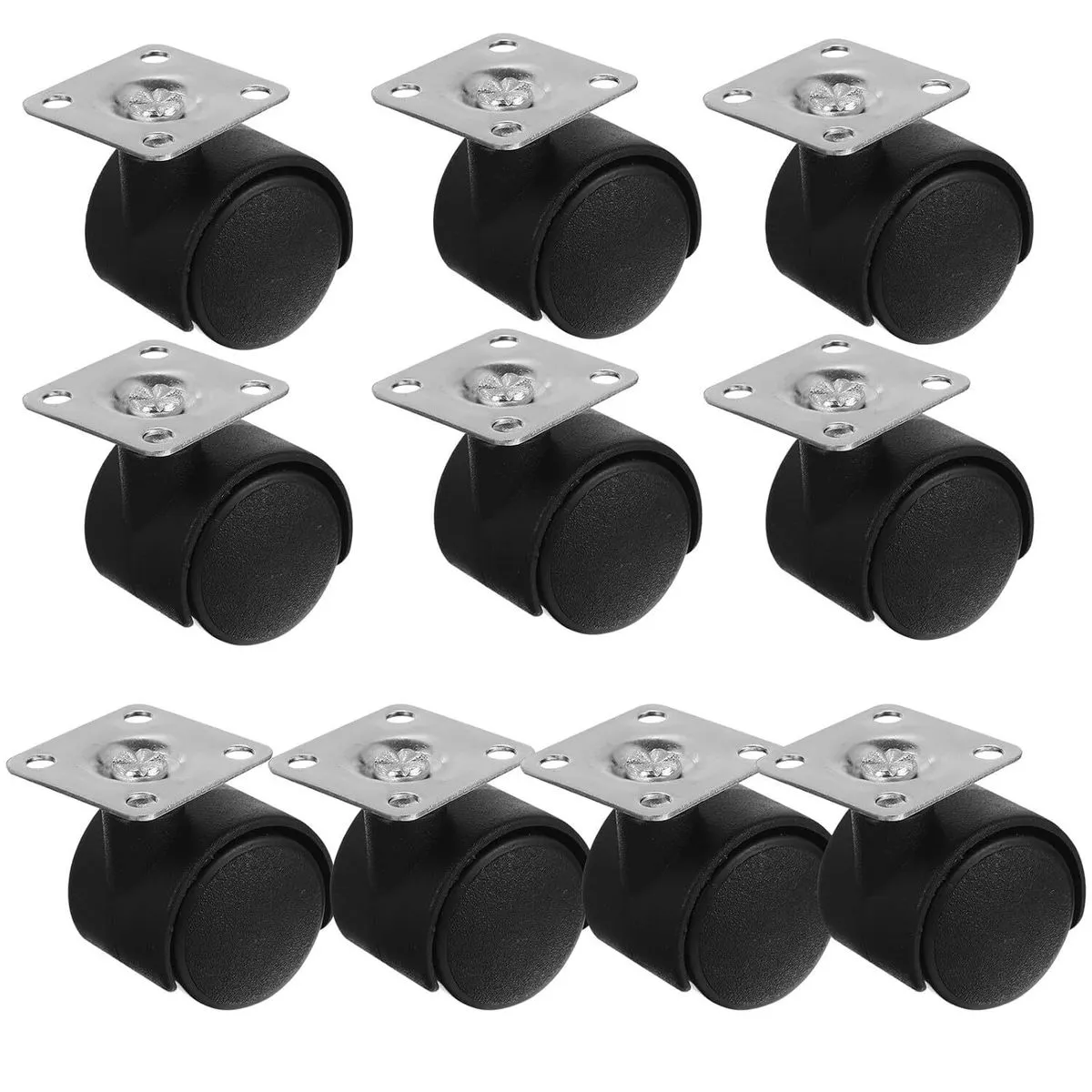 10pcs 1-inch Heavy Duty Swivel Casters Plate Wheels for Seating