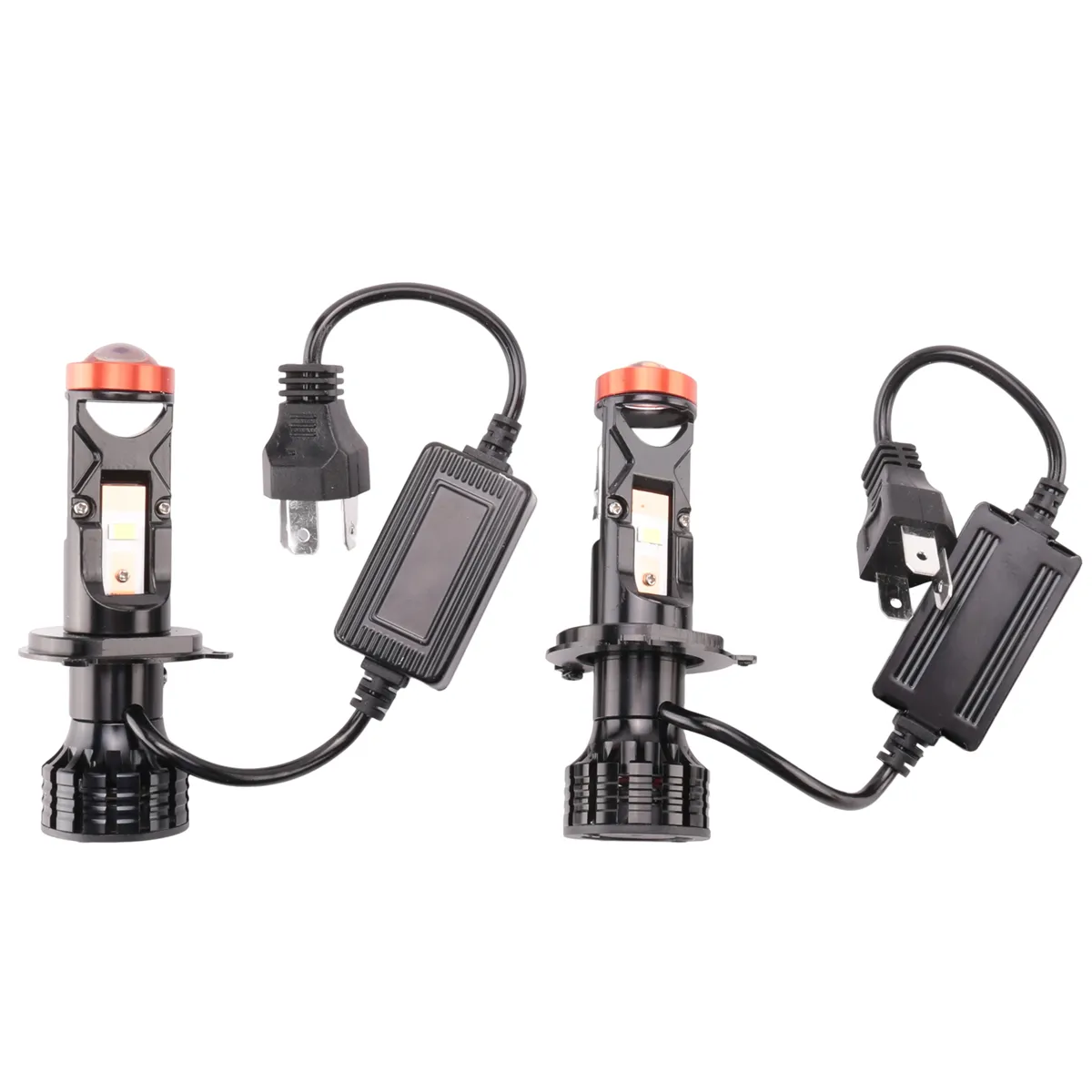 H4 LED Mini Projector 3D Lens 90W 25000LM Motorcycle Headlight