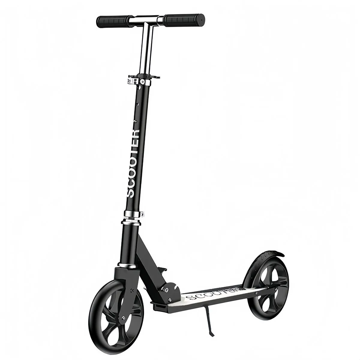 Foldable Scooter for Children and Adults, 4-Position Adjustable Handlebar - Black