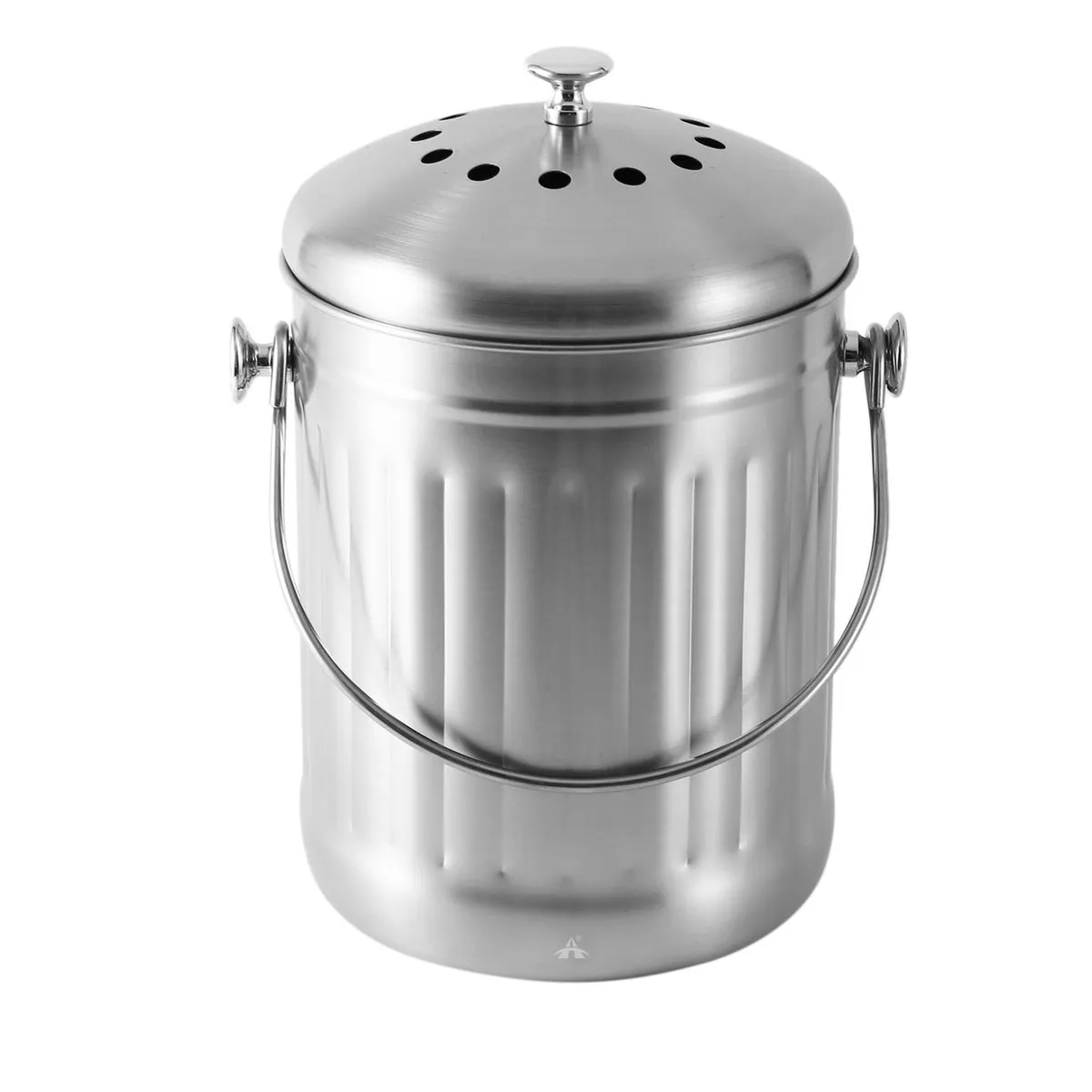 ALANES 5L Stainless Steel Compost Trash Bin with Carrying Handle