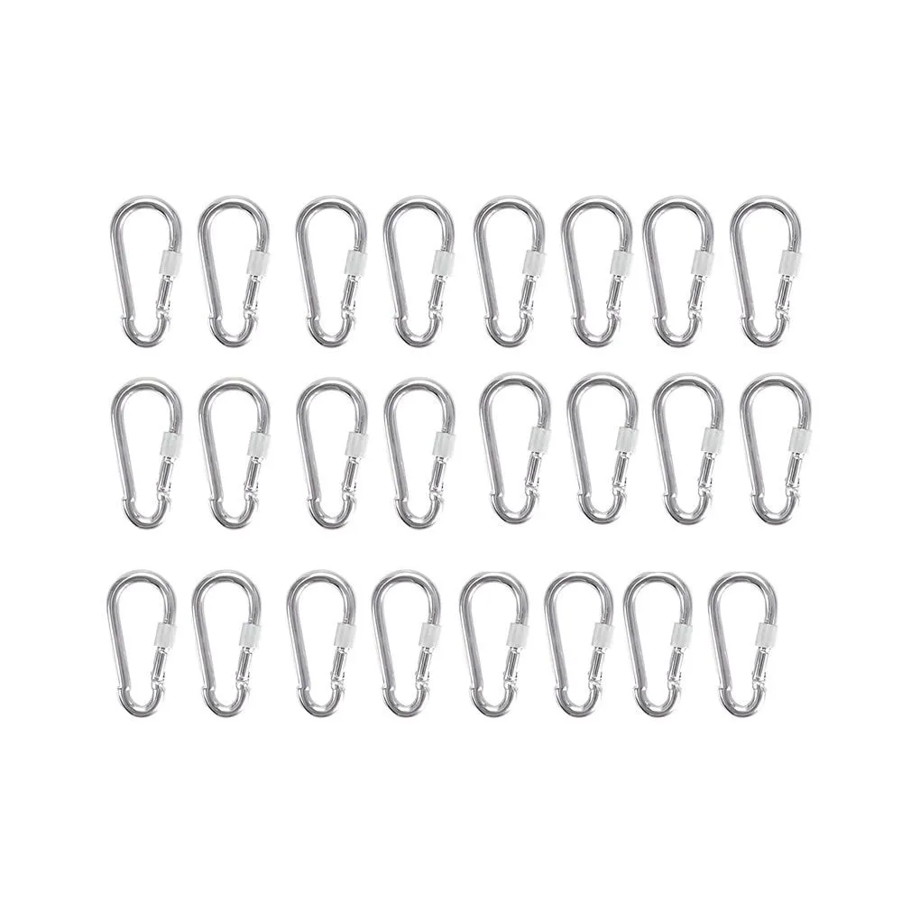 24 Piece Lifting Stainless Steel Carabiners Snap Hooks