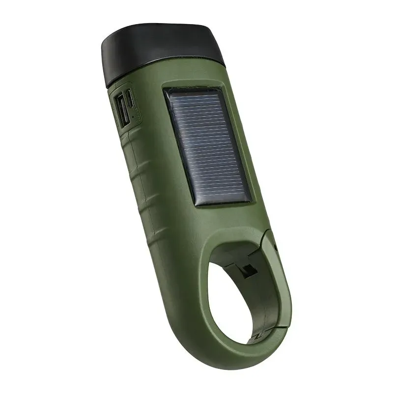Multifunctional Solar Flashlight for Outdoor Use | Hand-Crank Power Bank