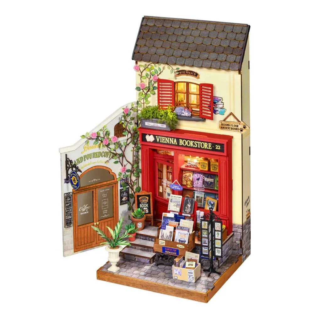 Robotime Rolife Vienna Bookstore DIY Miniature Travel Street (290 Pieces)
