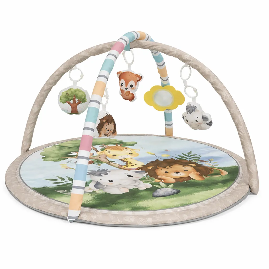 Jungle Themed Baby Activity Play Gym Mat - Brown & Green