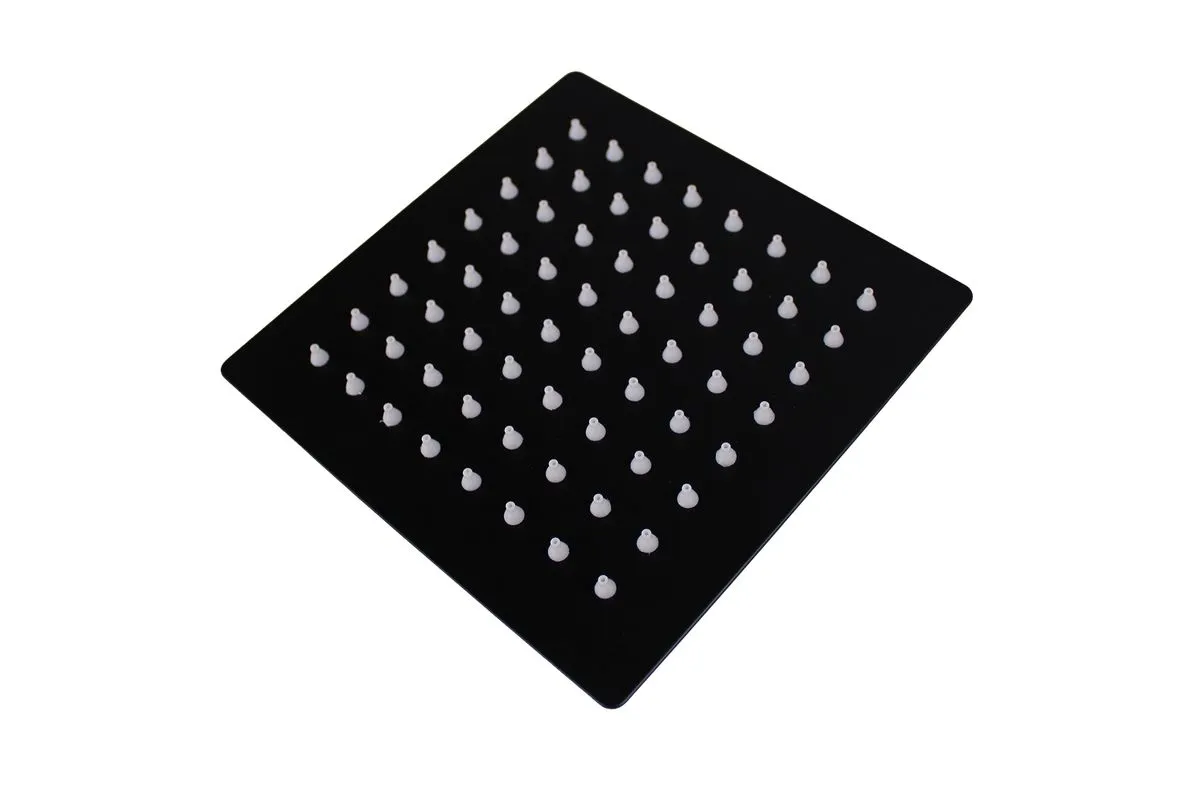 LMA Essentials High-Pressure Ultra-Thin Rainfall Shower Head - 15cm Square - Black