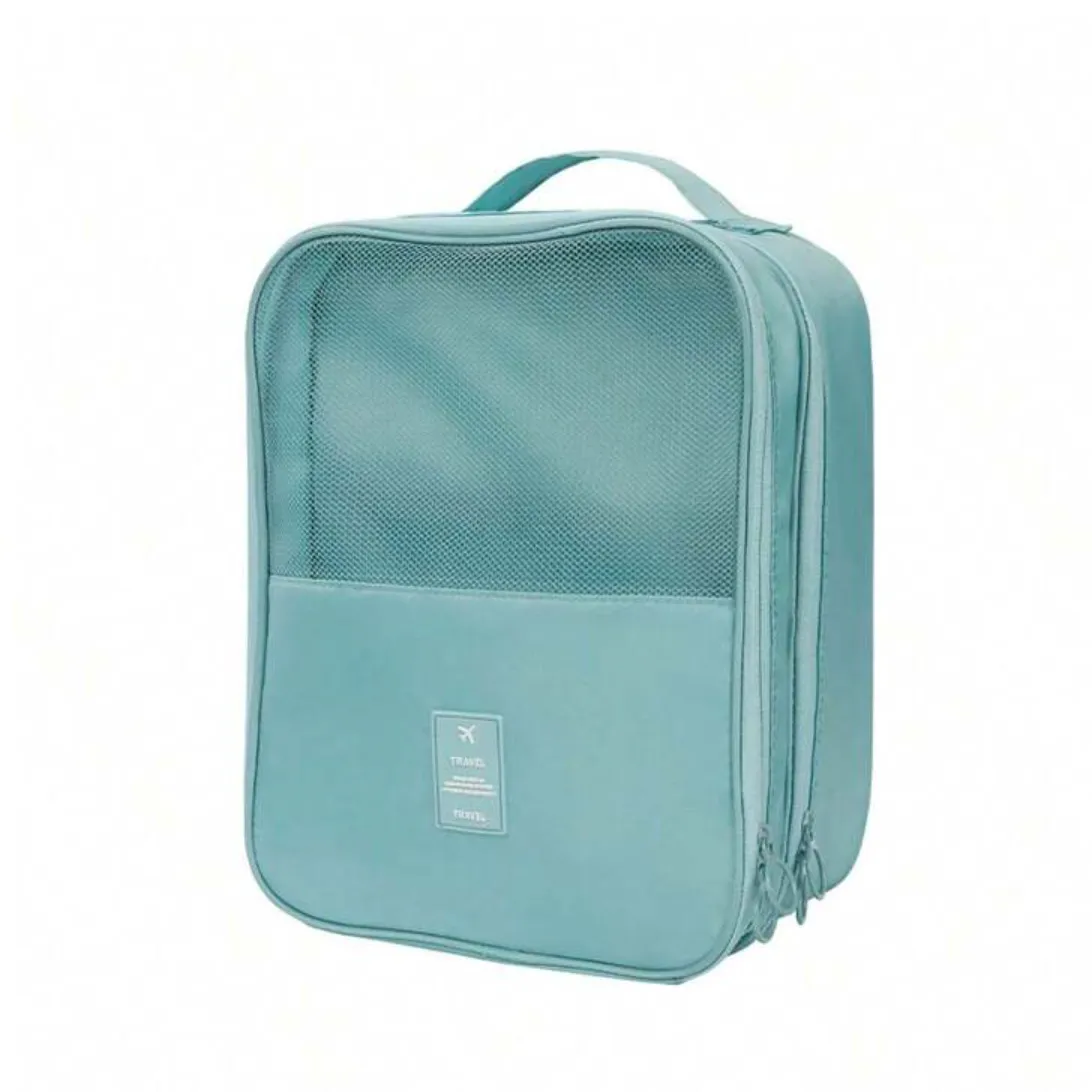 3-Layer Shoe Travel Bag - Blue
