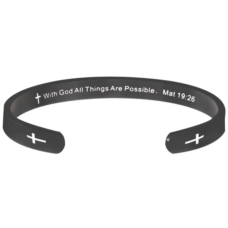Cross Cuff Bracelet Black