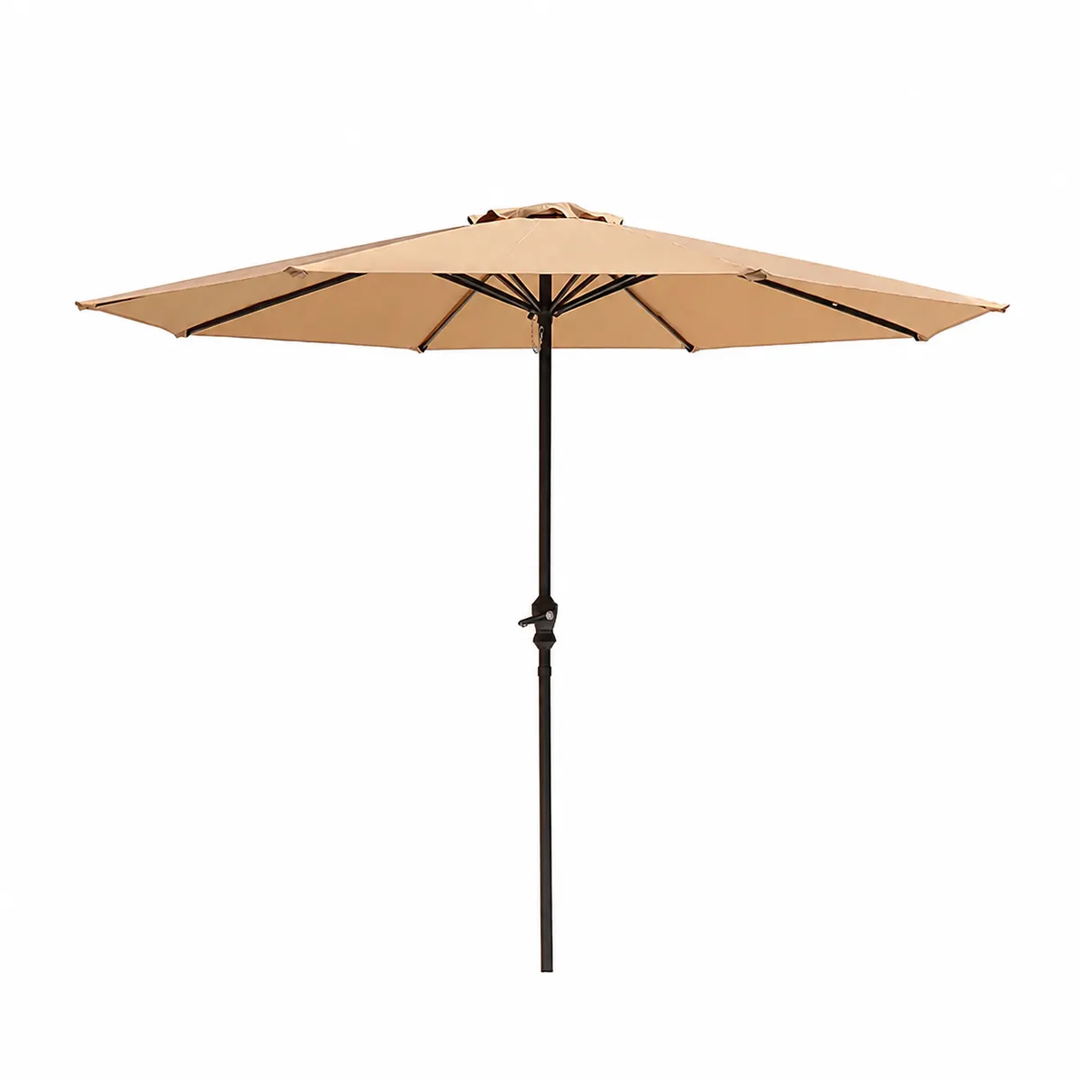 2.7M Heavy-Duty Steel Patio Sun Shade Umbrella w/ Crank Handle for Garden