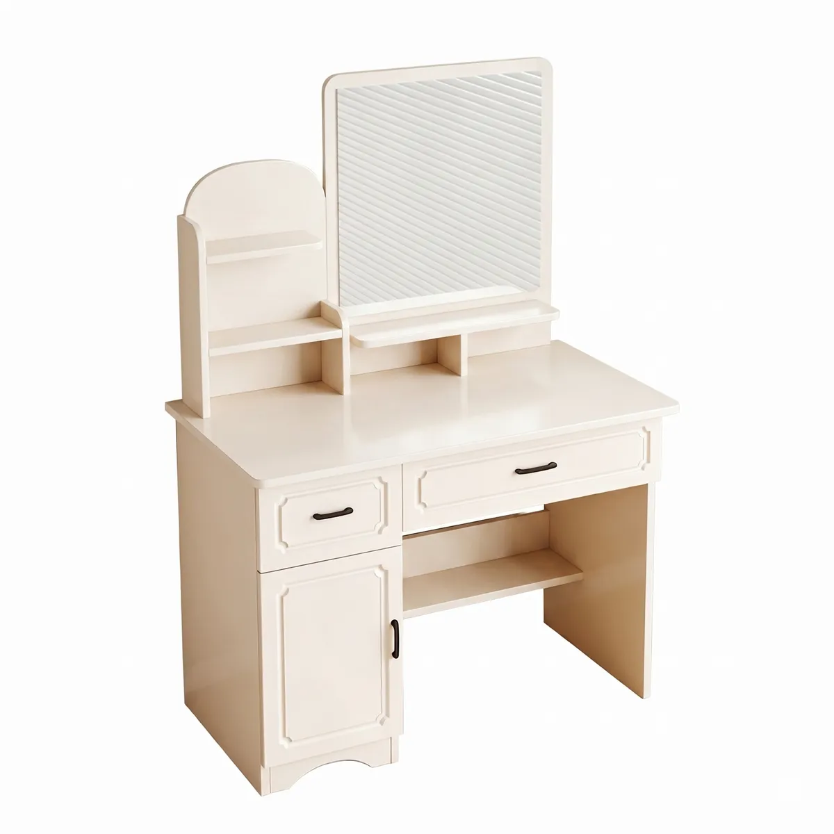 Modern Dressing Table with Mirror Makeup Vanity Desk Storage Cabinet