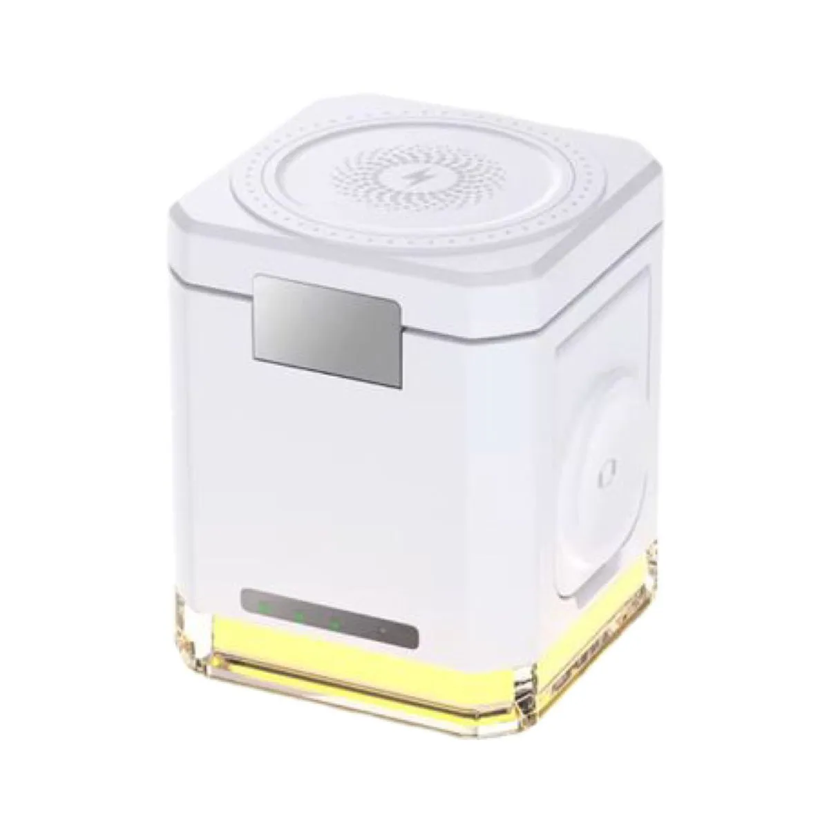 4-IN-1 Charging Station Cube with LED Night Light - Ivory