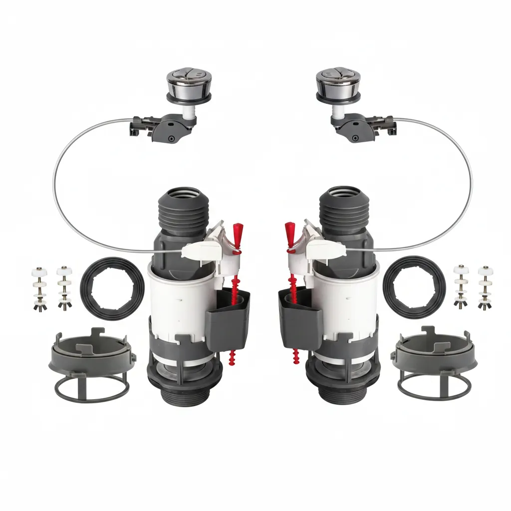 Dual Flush Toilet Mechanism with 2-Inch Valve - 2 Pack