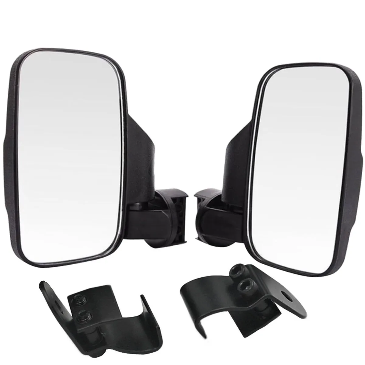 UTV Side Mirrors Adjustable Rear View Mirrors with 1.6" to 2" Roll Bar Cage