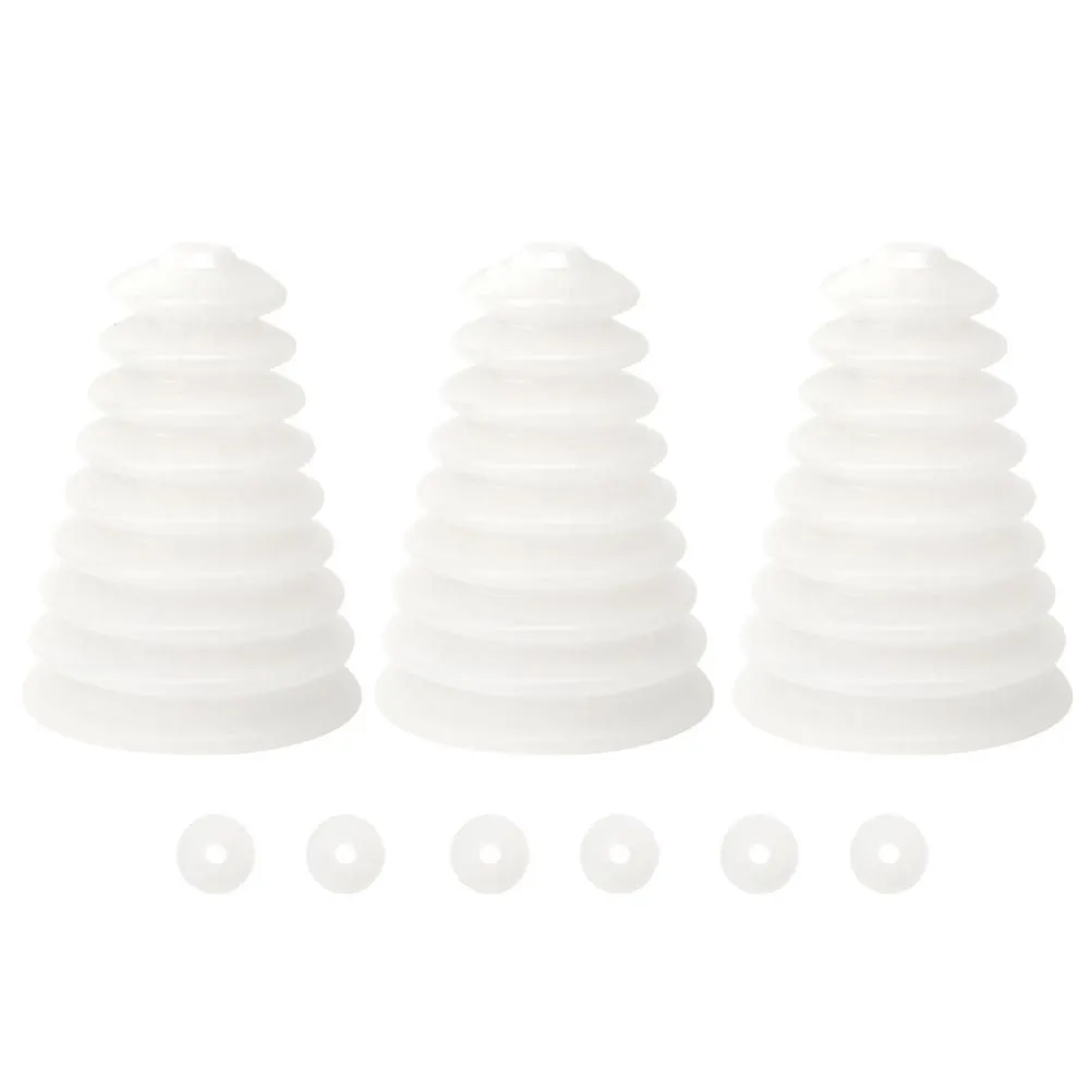 3Pcs White Rubber Dust Covers for 6-16mm Hammer Drill Bits