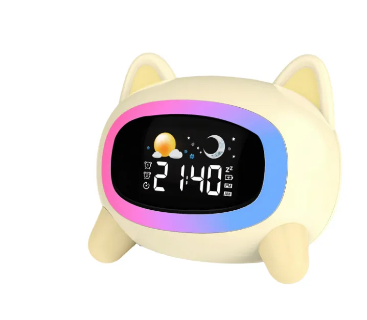 Soft Light Ambient Cat Ear Alarm Clock