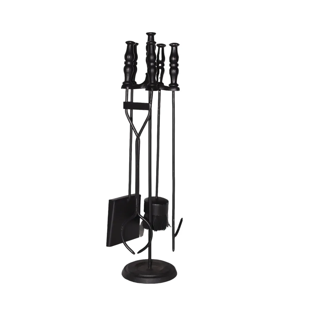 5 Piece Firetool Sets - Full Black - Cast Iron