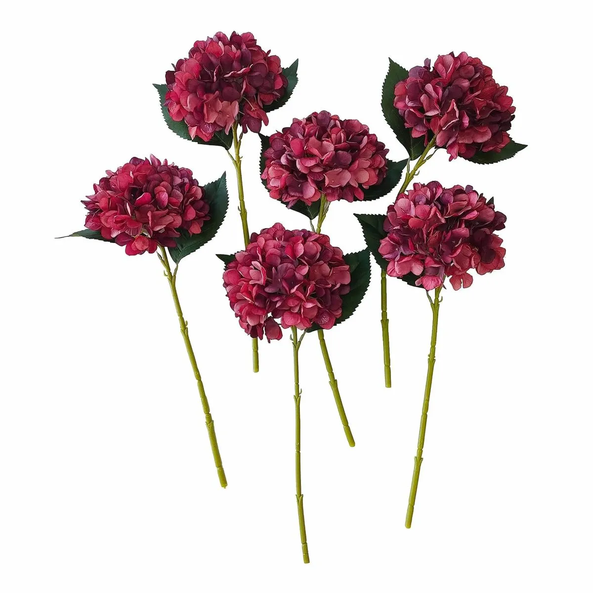 6 Piece Faux Hydrangea Flowers,Artificial Hydrangeas Flowers with Stems