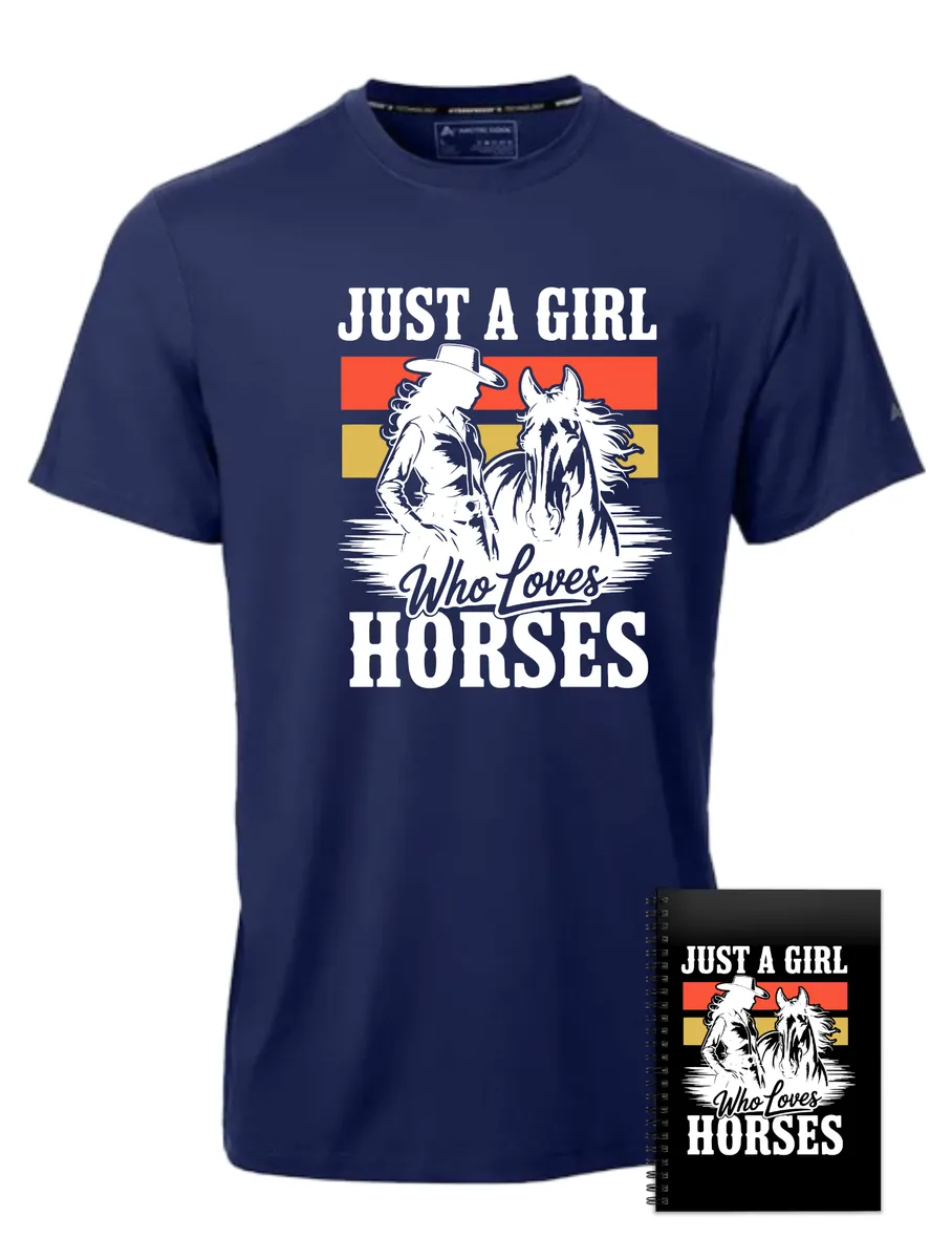 Just A Girl Who Loves Horses Equestrian T-shirt Birthday Christmas Gift 402