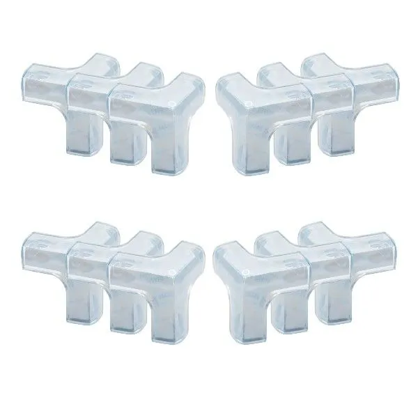 12 Piece - Silicone T-Shape Clear Corner Protectors