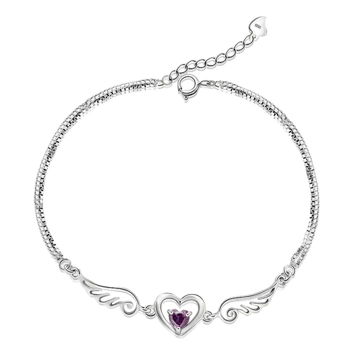 Love Bracelet Simple Adjustable Bangle Bracelets for Gifts - Purple