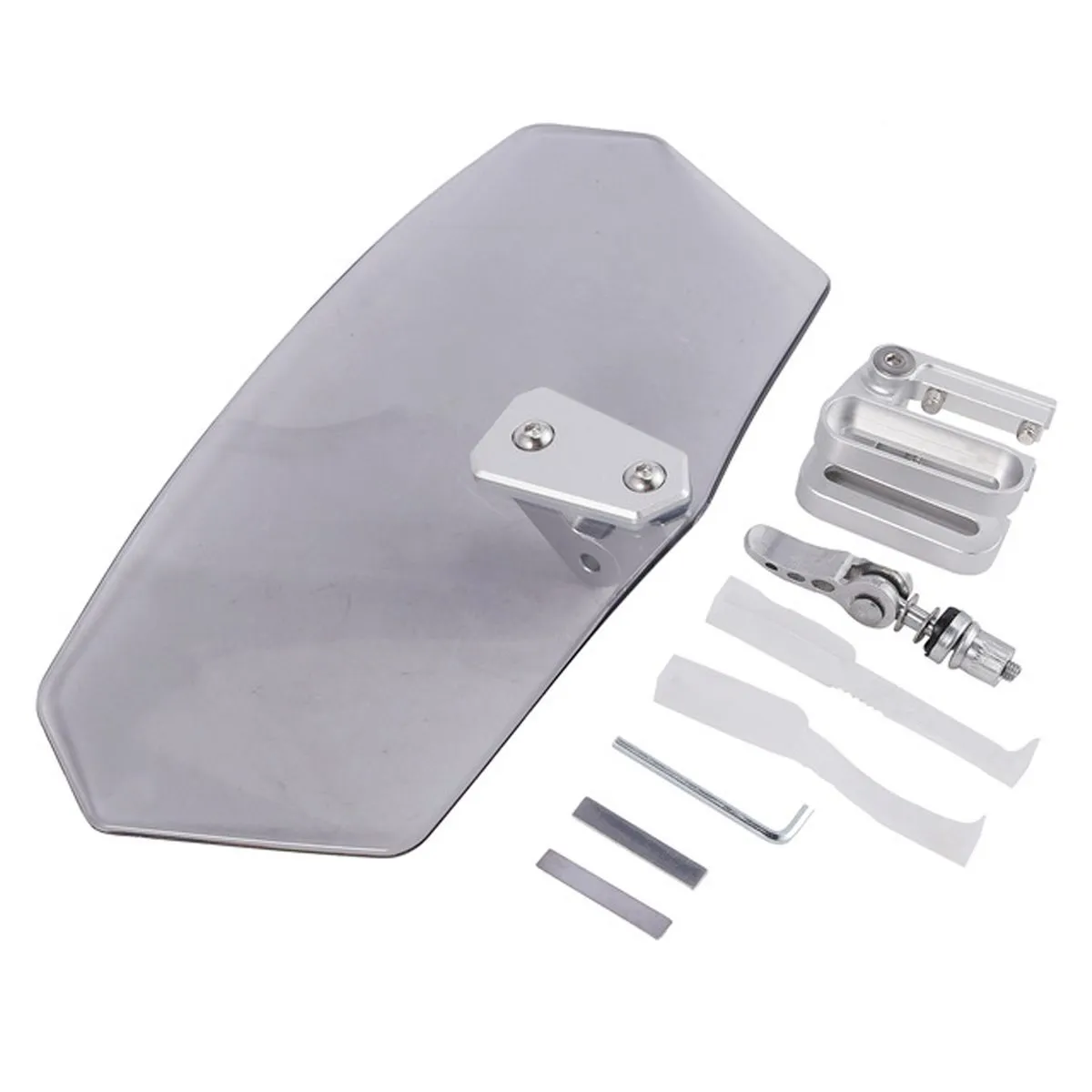 Universal Motorcycle Windshield Extension Adjustable Windscreen Wind - Grey