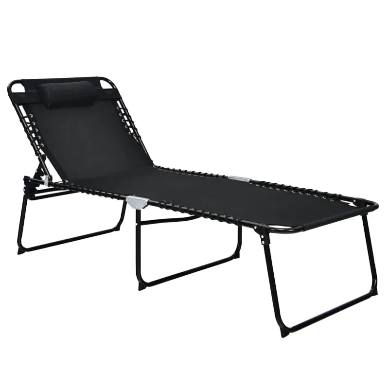 3013774 Adjustable Outdoor Chaise Lounge with Metal Frame for Beach-Garden