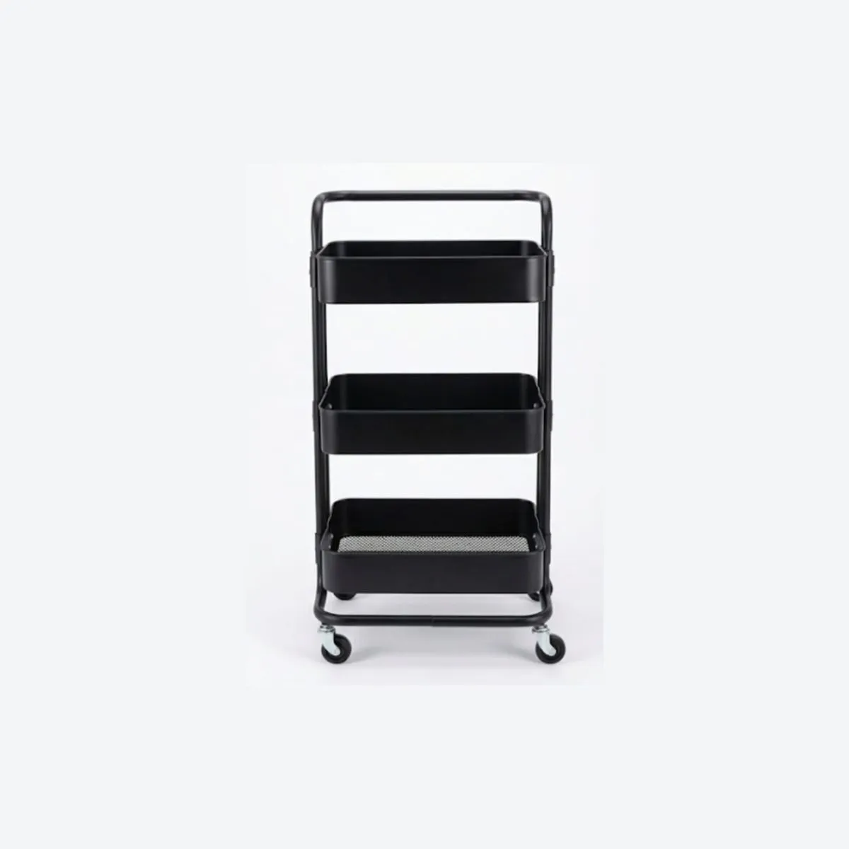 Versatile 3-Tier Rolling Utility Car - Black