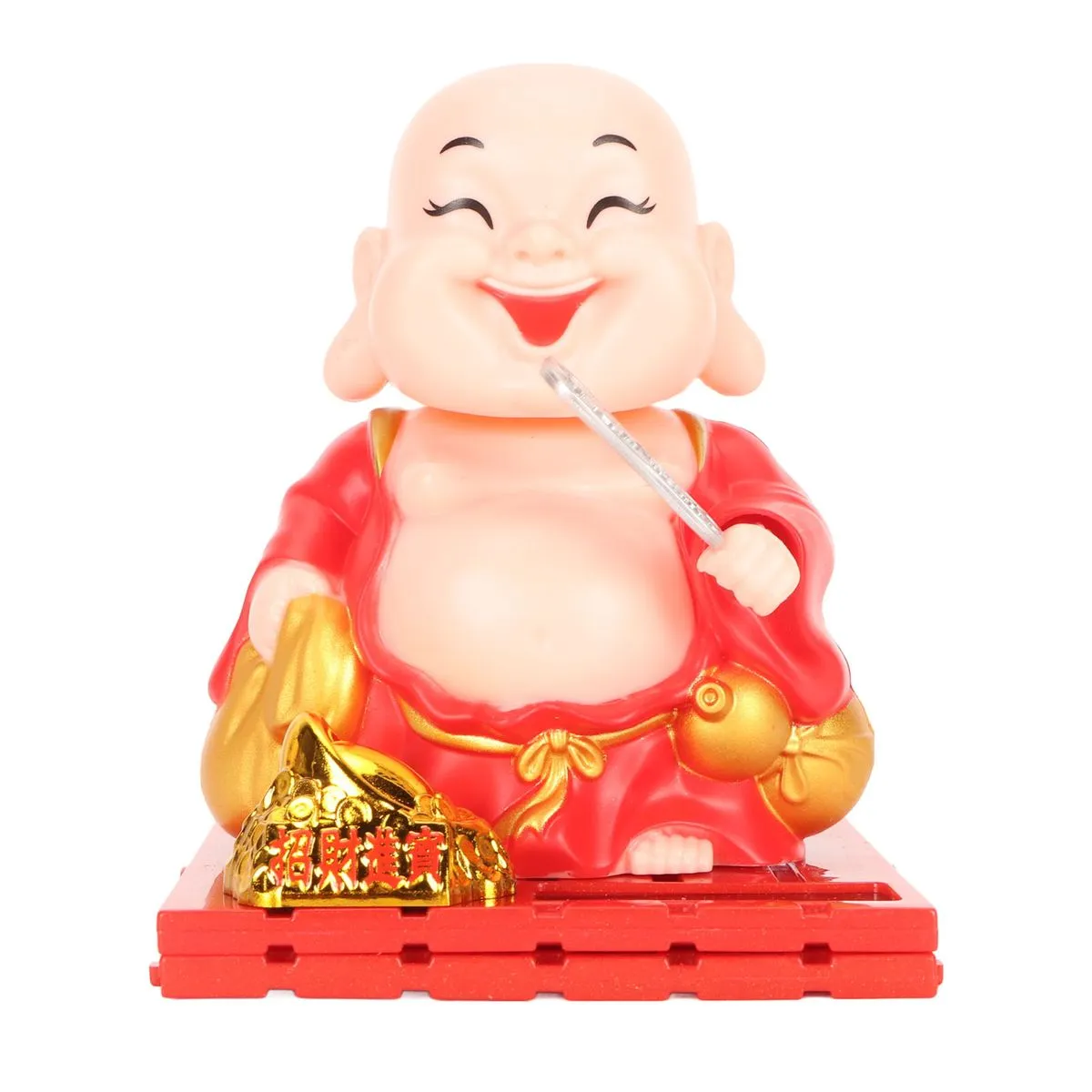 Solar Powered Maitreya Buddha Statue Auto Hand Shaking for Home Car Office