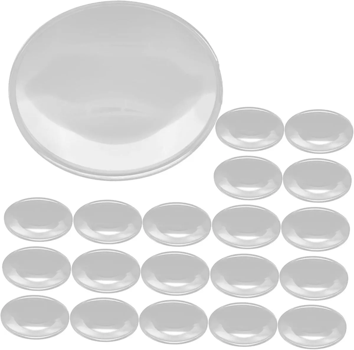 20Piece Double Convex Lens Magnifier Set Portable Reading Magnifiers