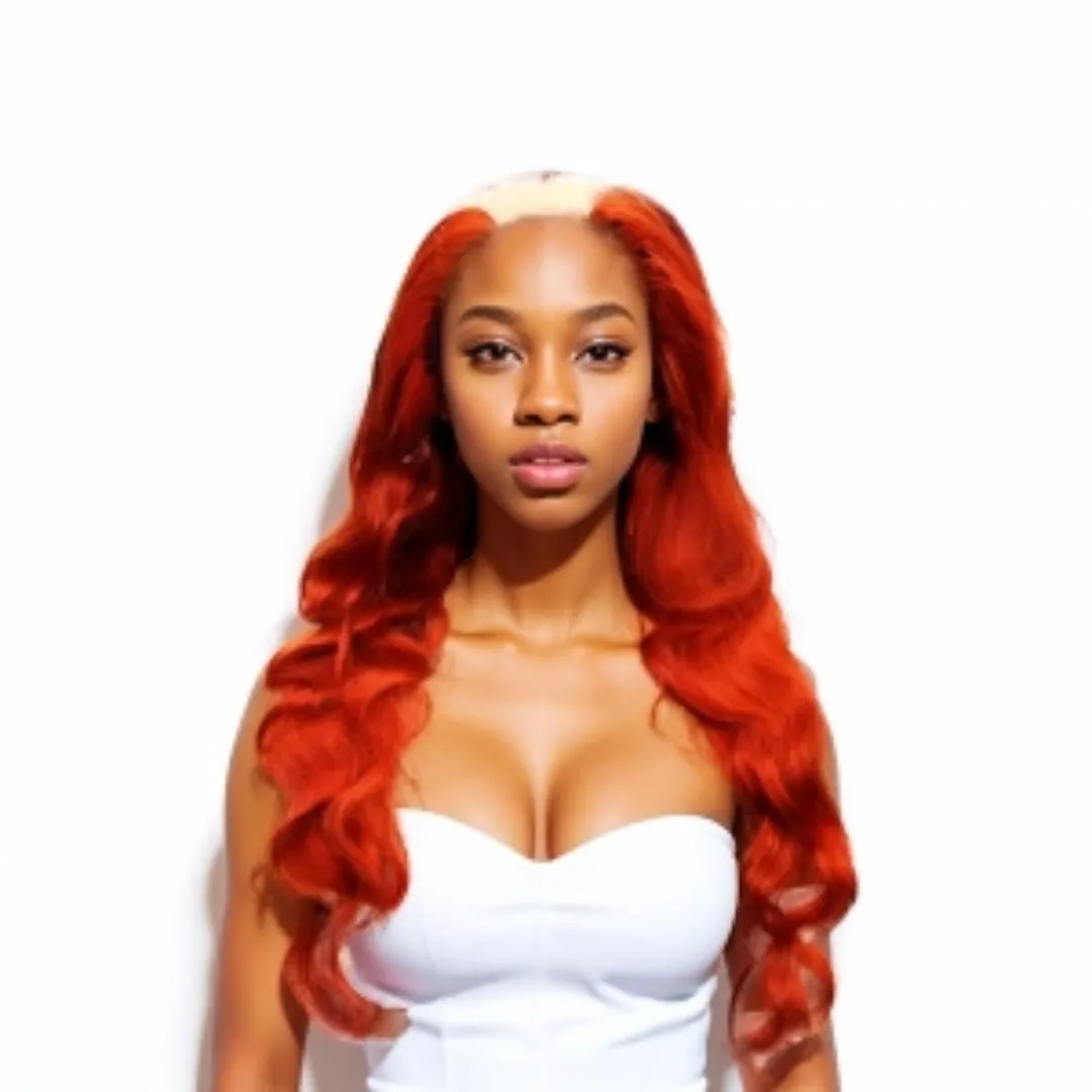 Rose Task 13x4 Lace Body Wave Blonde Ginger Highlight Human Hair Wig 24"