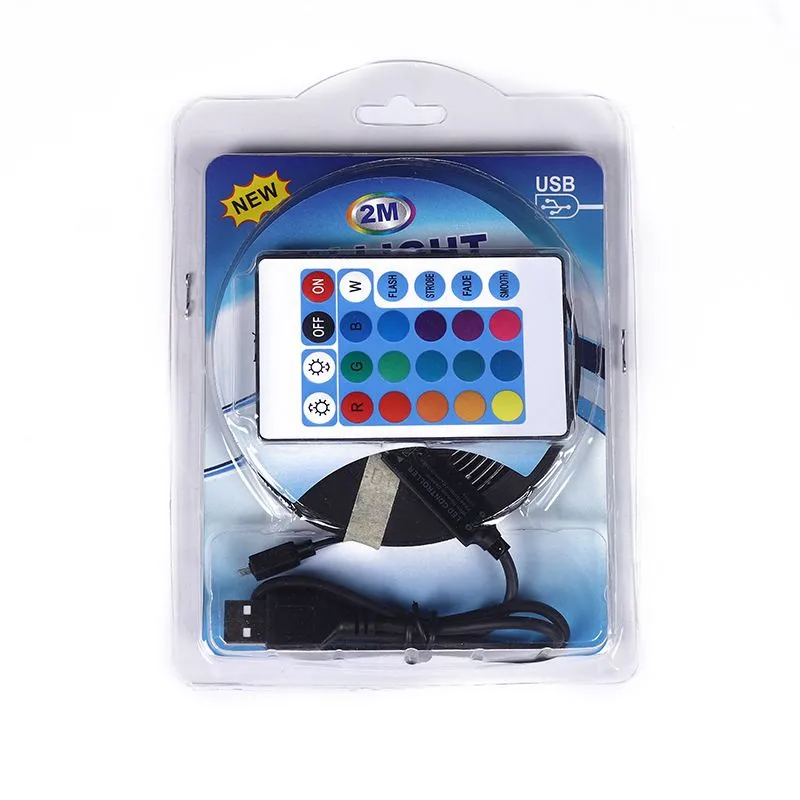 USB RGB LED Strip Light for TV & PC: Gaming Background Lighting with Remote - 2M