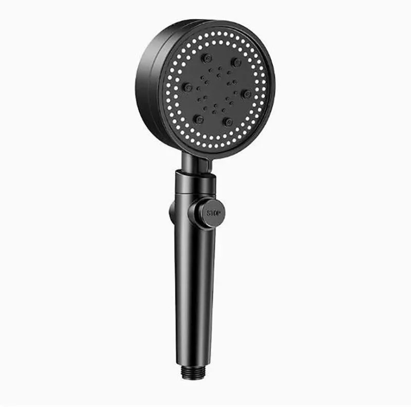 Black 6-Mode High Pressure Shower Head with , Cleaning Silicone Nozzles