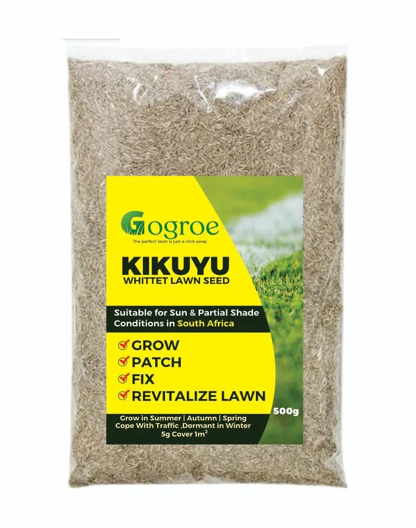 GoGroe Kikuyu Whittet Lawn Grass Seed-500g