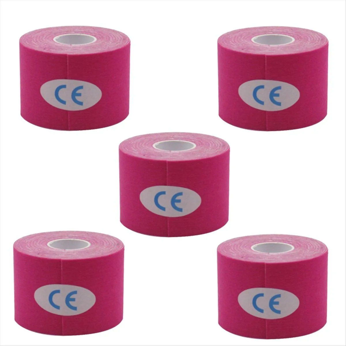 Pink 5 Pcs 5Cmx5Cm Elastic Bandage Sports Tape Patch Muscle Patch