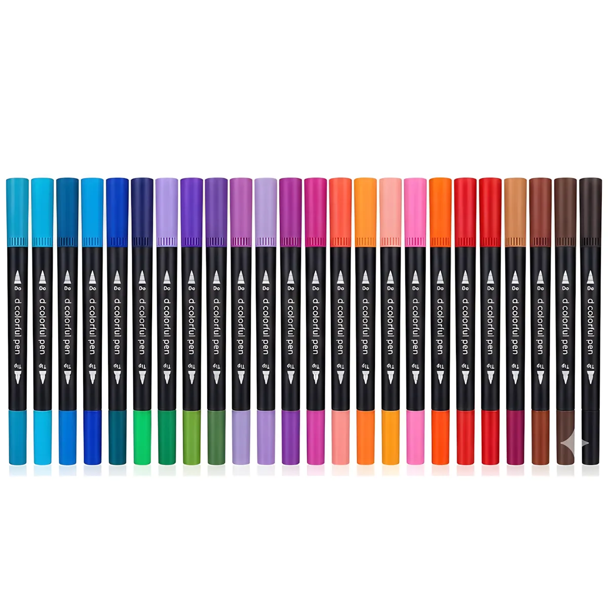 48 Dual Tip Art Markers Brush & Fine Point Pen Set with Case