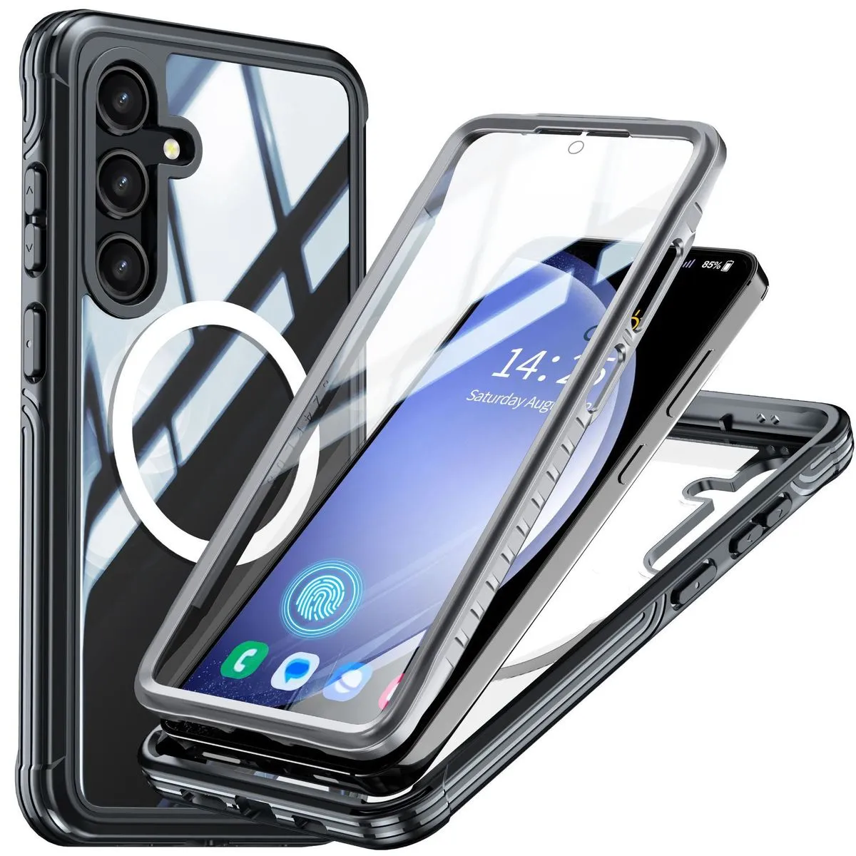 Full Body Protection Phone Case Compatible With Samsung Galaxy S24 FE - Black