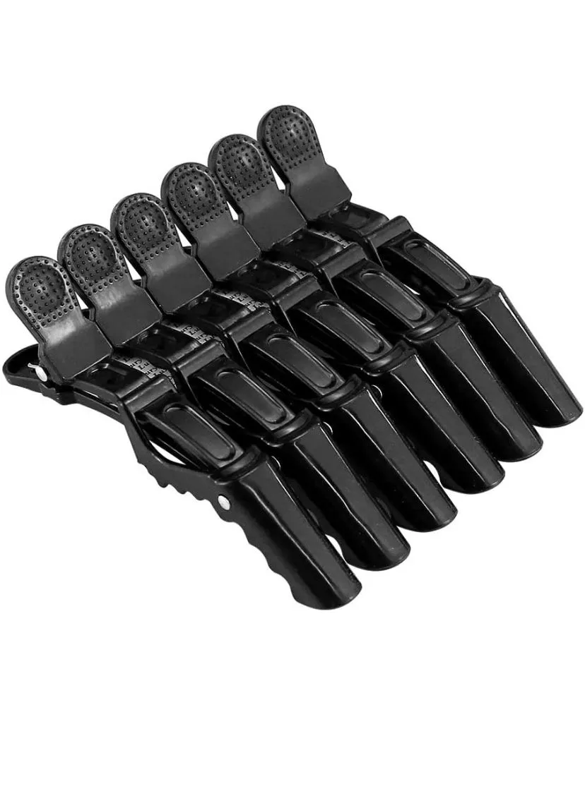 Hair Sectioning Clips Crocodile Clips, Clamps Pack of 6 - Black