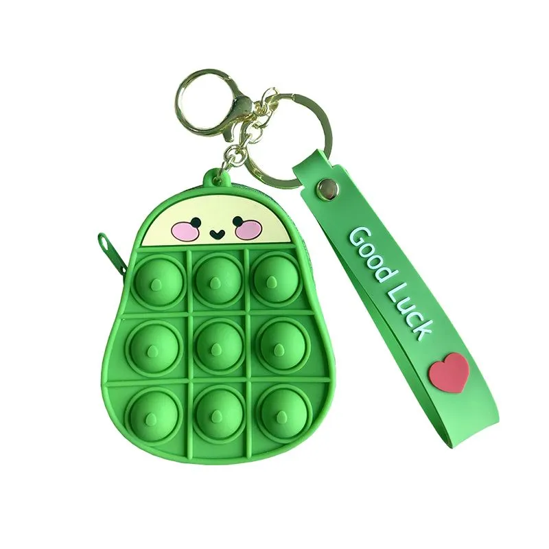 Mini Coin Purse Push Bubbles Fidget Toys For Adults Boys Girls - Avocado