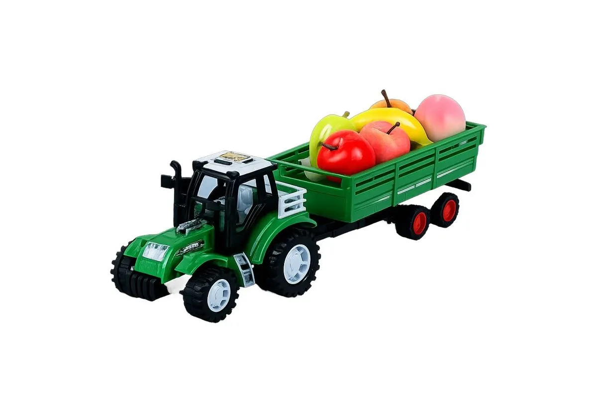 Farm Tractor Toy with Trailer and Play Fruits