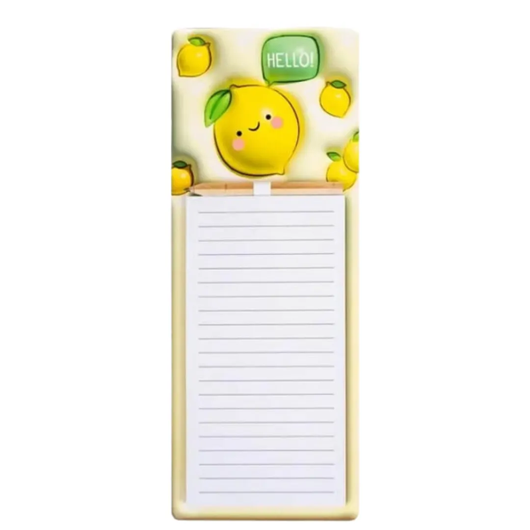 Cute Lemon Magnetic Notepad with Pen