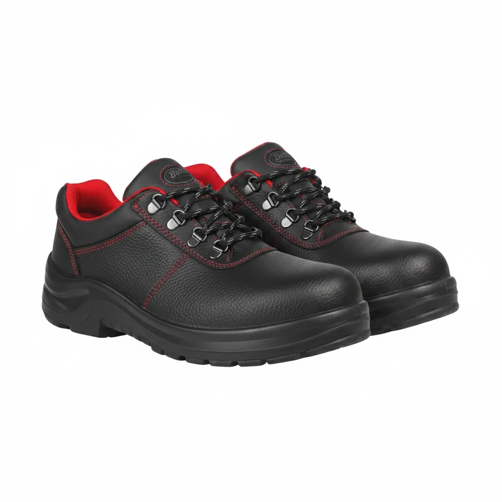 Bata - Konga Black Safety Shoe Size 7 with Steel Toe Protection - 2 Pack