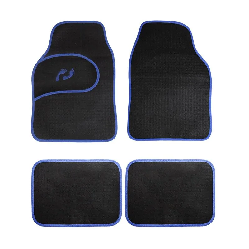 Redisson Universal Car Interior Floor Mats Car Floor Carpets Mat 4Piece Set - Blue