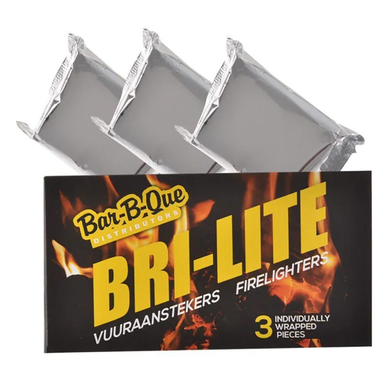 Box of 24 Packs Fire Lighters Bri-Lite 3 Pieces Per pack - Wrapped