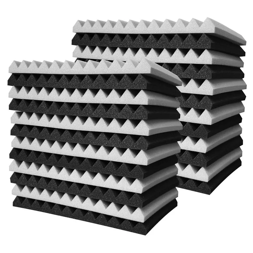 24 Pcs Acoustic Foam Board,Studio Wedge Tile,Acoustic Foam Soundproof Pyram