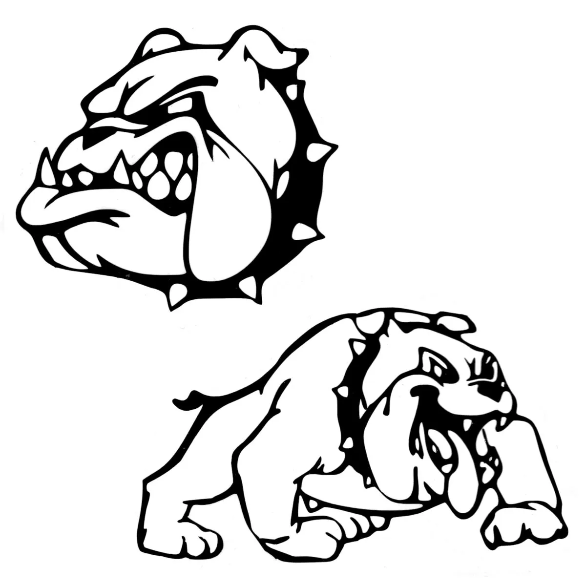 Vinyl Car Stickers - American Bulldog Set - Black
