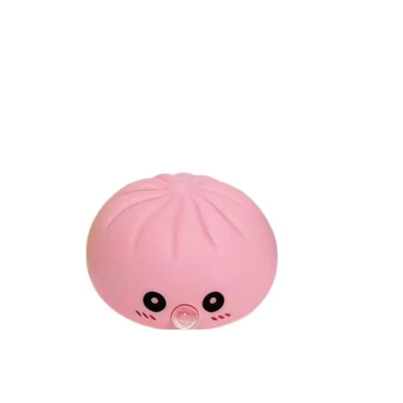 Cartoon Spitting Bubble Bun Squeeze Toy, Cute Stress Relief Fidget Toy - Pink