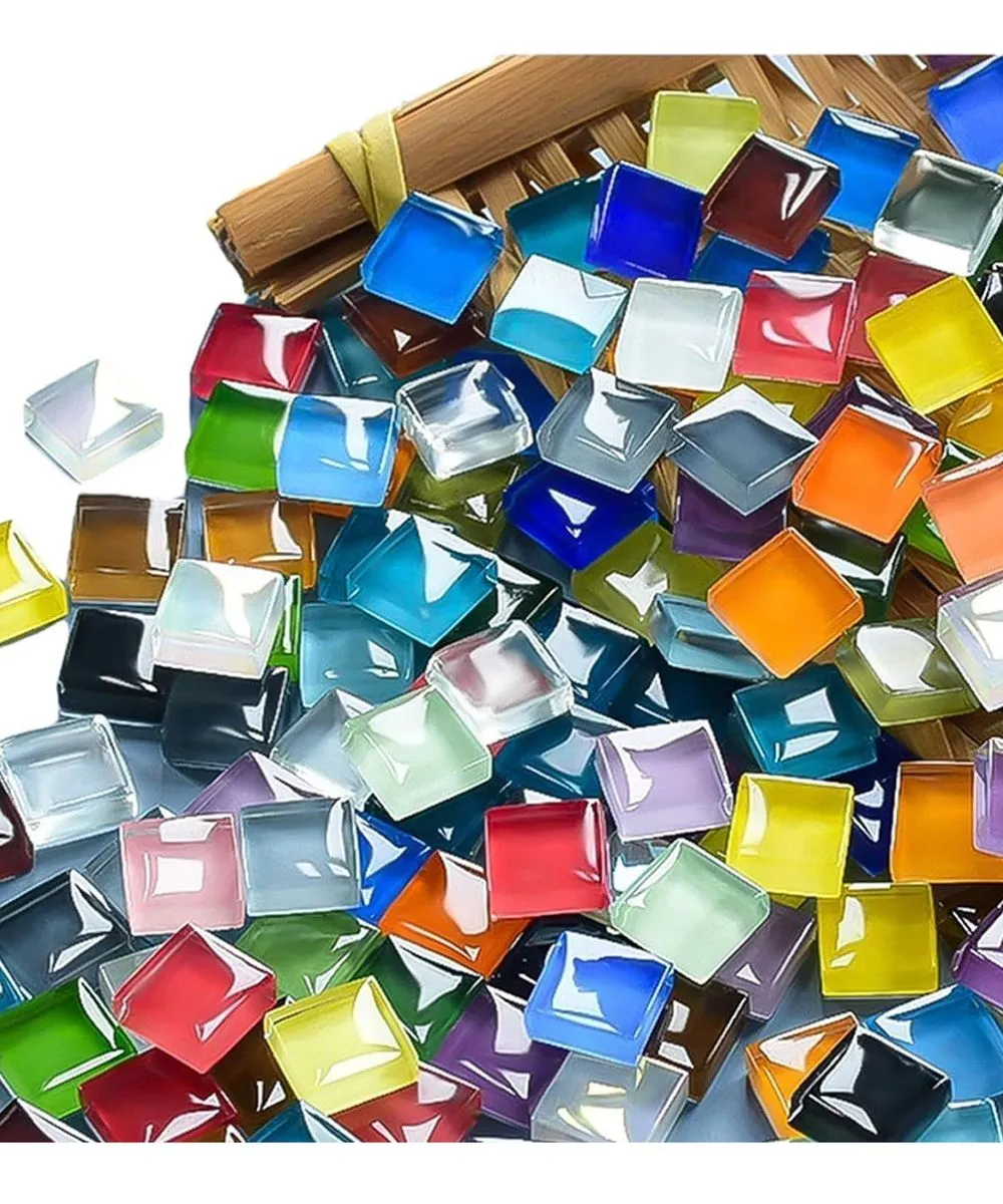 Craft DIY Colorful Glass Mosaic Tiles for Crafts,Home Decoration-375g