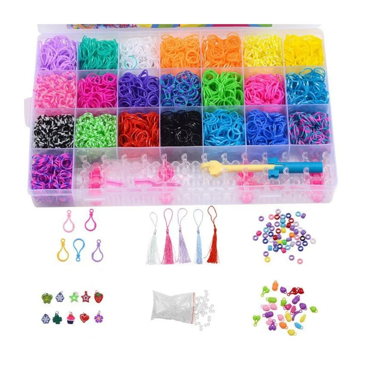 Rainbow Loom Bands Kit DIY Rubber Bands Bracelet Making Kit - 4400 Piece