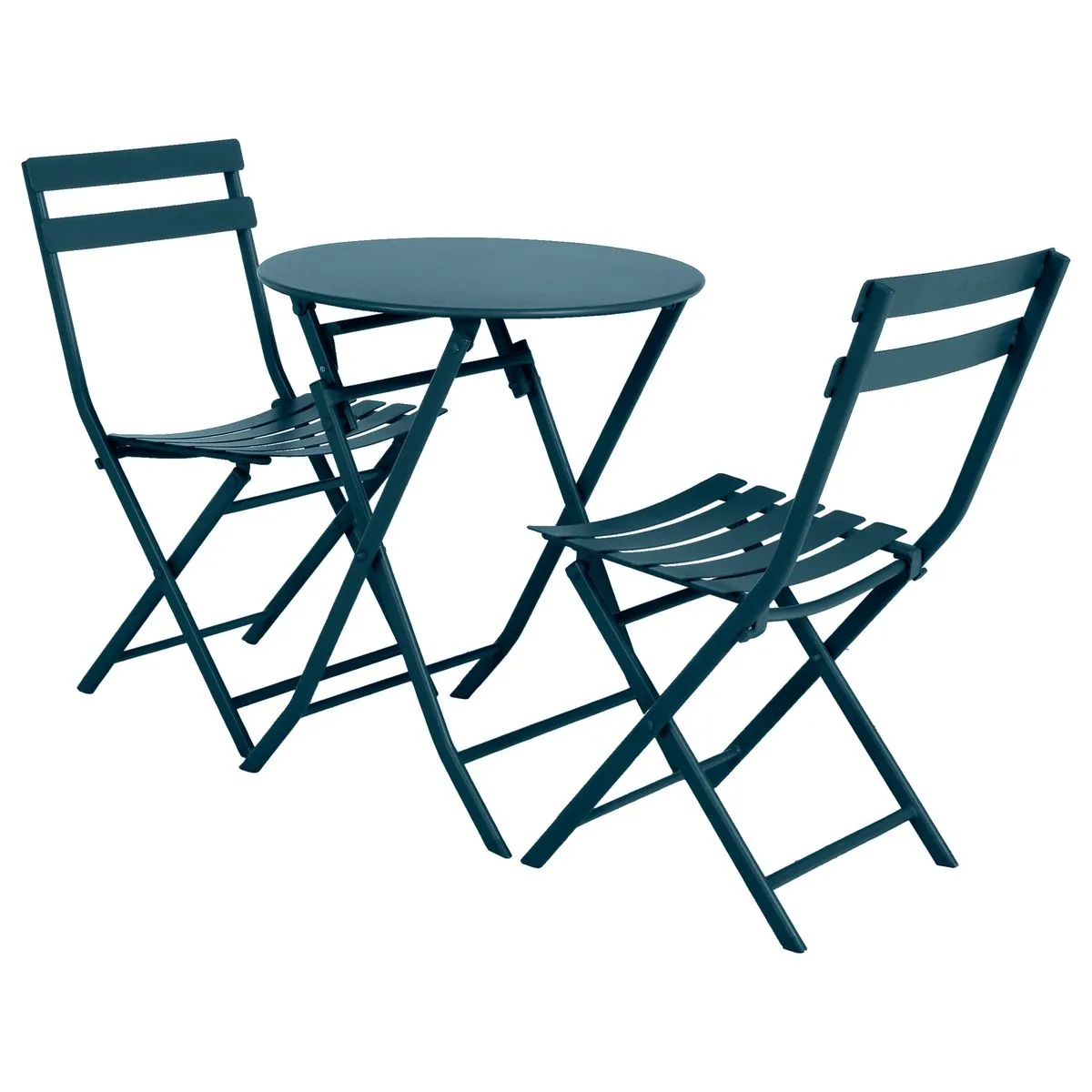 George & Mason - Greensboro Foldable Steel Bistro Set - Petrol