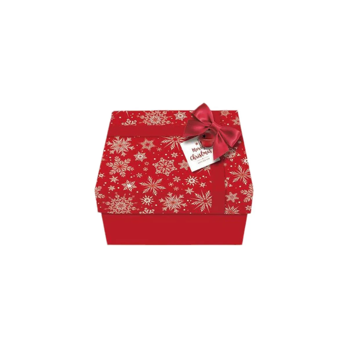 Set of 3 Premium Red wit Snowflake Gift Boxes with Ribbon